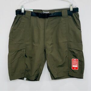 NWT Coleman Men's L 36-38 Nylon Belted Quick Dry Green Outdoor Cargo Shorts